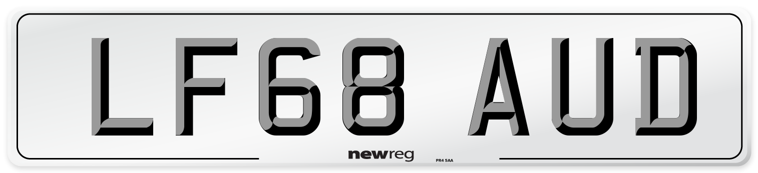 LF68 AUD Number Plate from New Reg